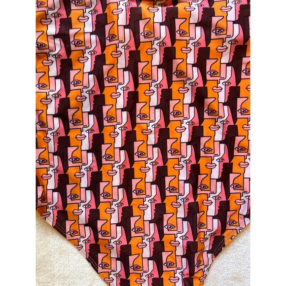 Abstract Faces Bathing Suit or Bodysuit. Size Small - Picture 4 of 4